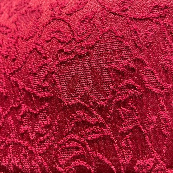 Women's Red Floral Textured Jacket Sz XL Casual Classic Stylish Party Zip-Up - Picture 5 of 11